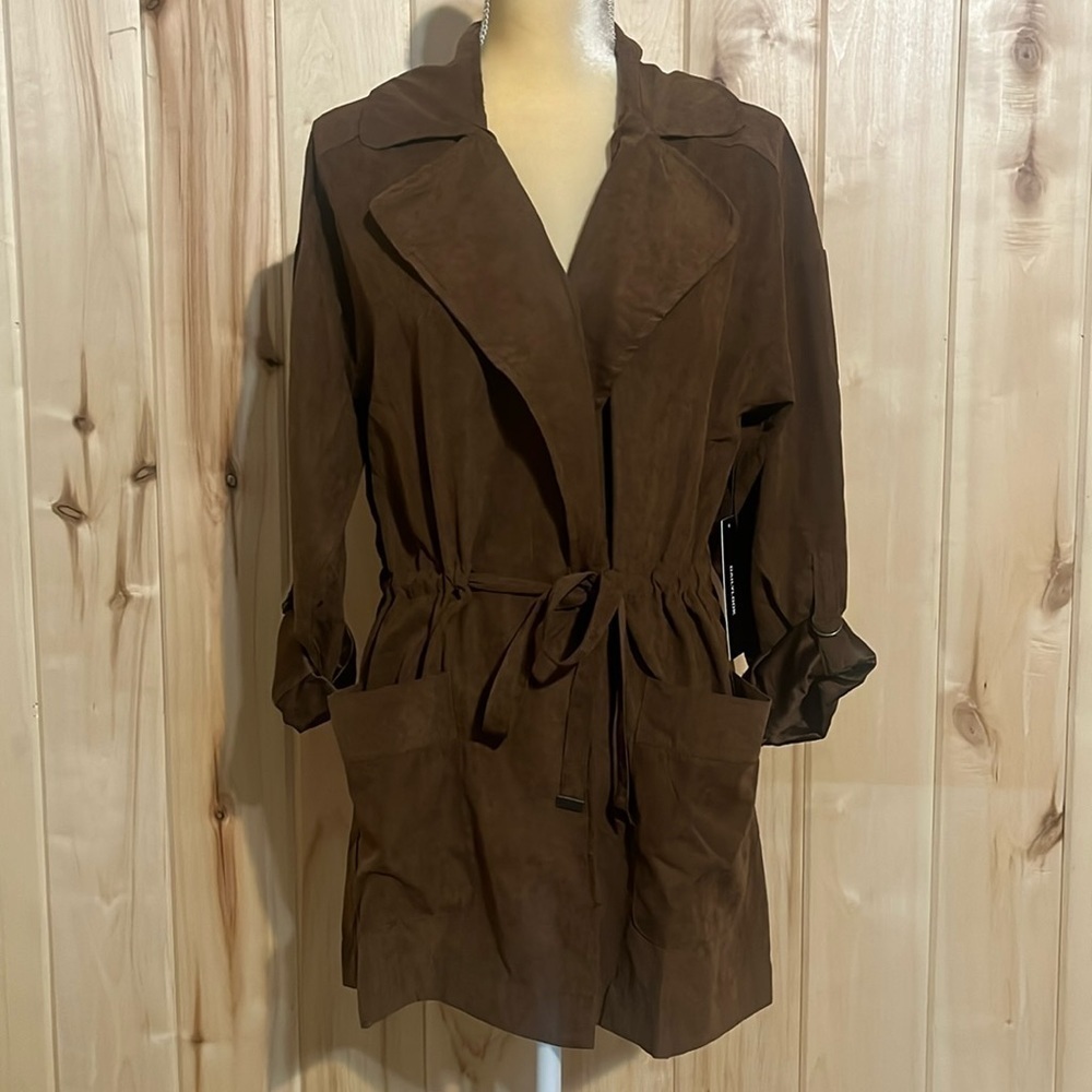 NWT Becool Brown Suede‎ Wrap Mini Dress Size M